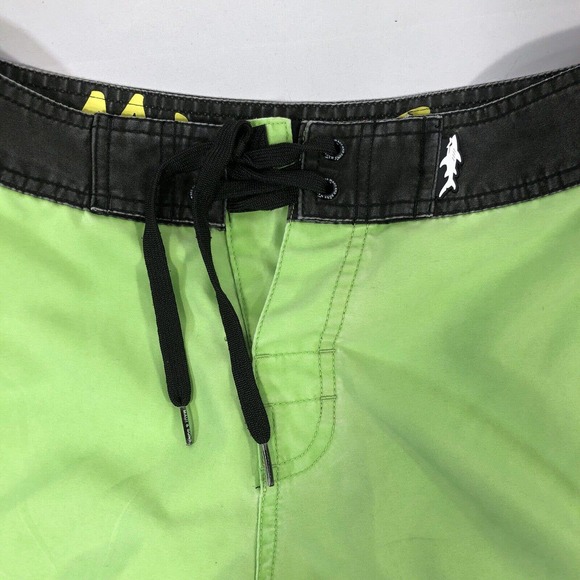 Men's MAUI & SONS Board Shorts Size 28 Swim Trunks Drawstring Tie Green Swimming - Picture 5 of 12